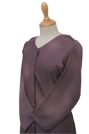 AB00307 -  Abaya f/o plain (silk)