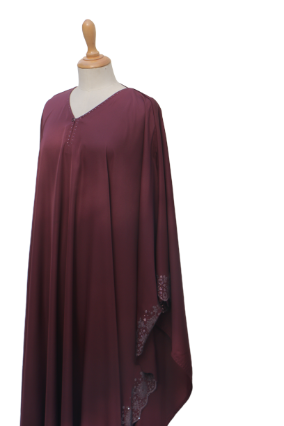 AB00516 -  Jilbabi maxi cut beadsborder (silk)