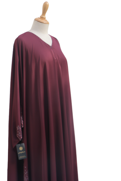 AB00516 -  Jilbabi maxi cut beadsborder (silk)