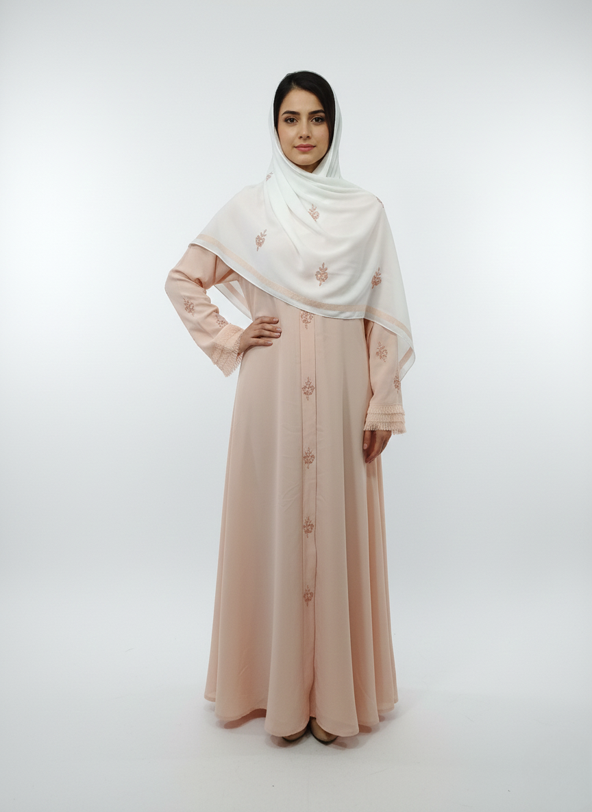 Gown f/o hw motifs w/s