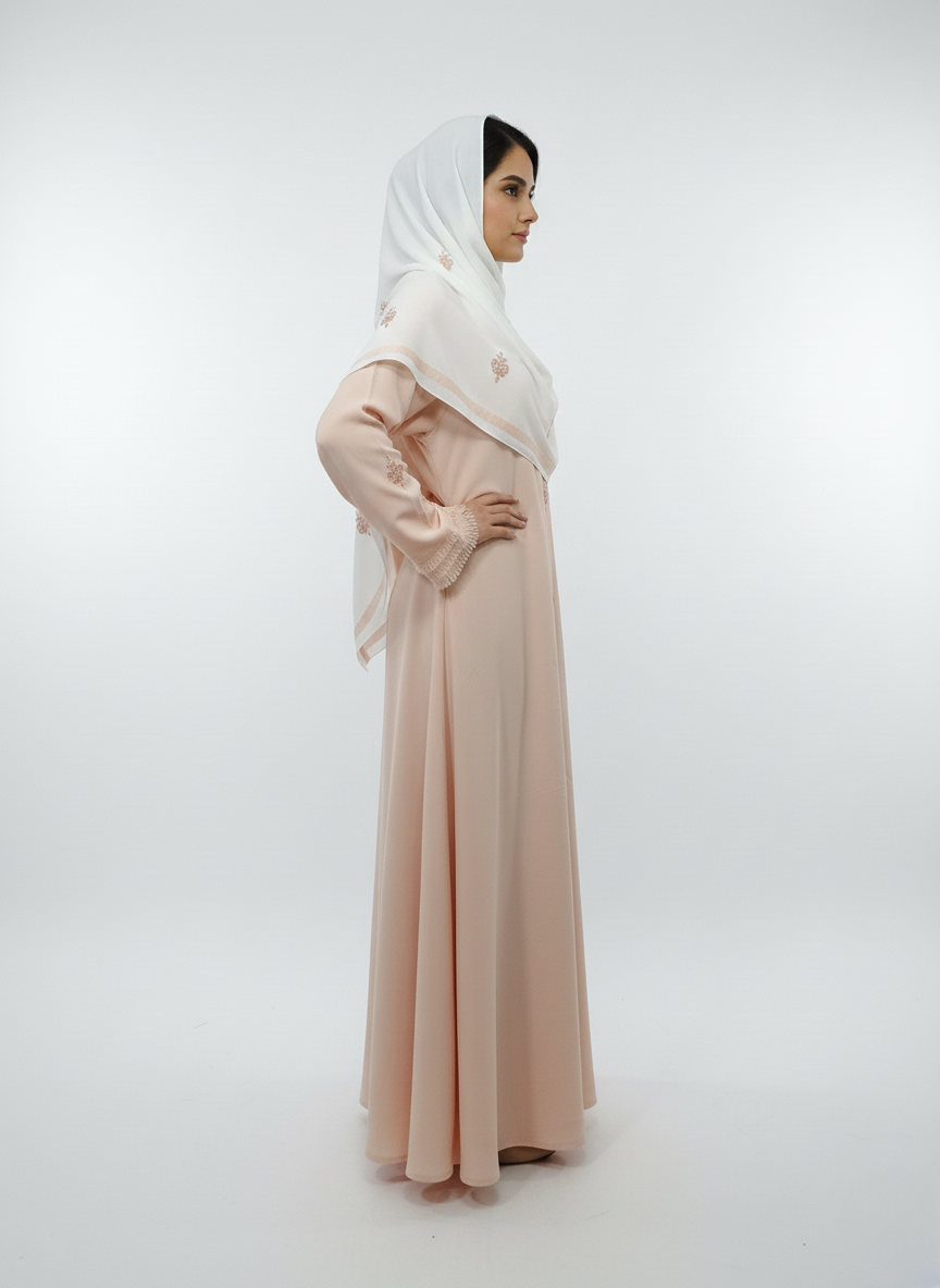 Gown f/o hw motifs w/s