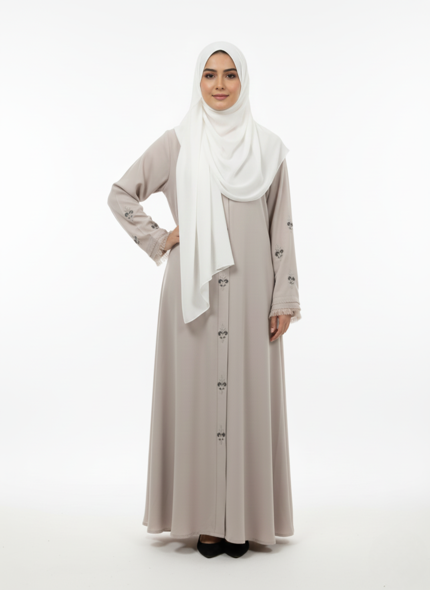 Gown f/o hw motifs w/s