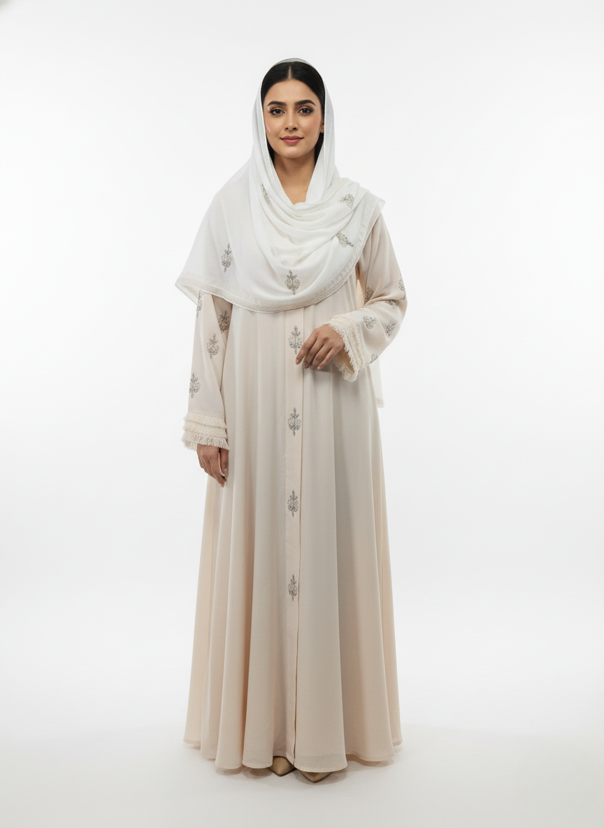 Gown f/o hw motifs w/s