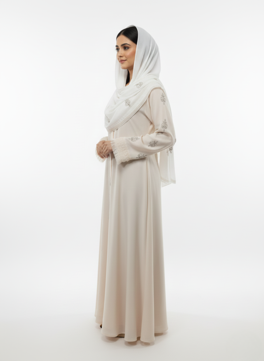 Gown f/o hw motifs w/s