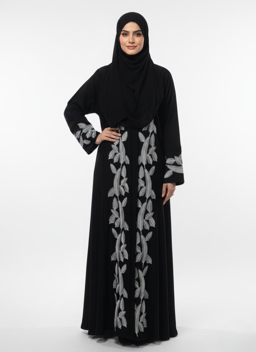 Gown f/o emb wos (silk)