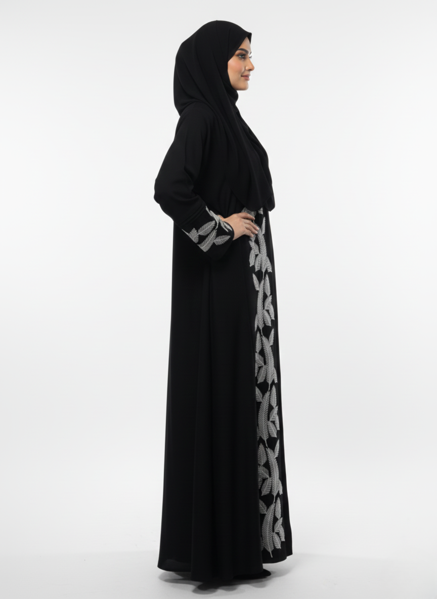 Gown f/o emb wos (silk)