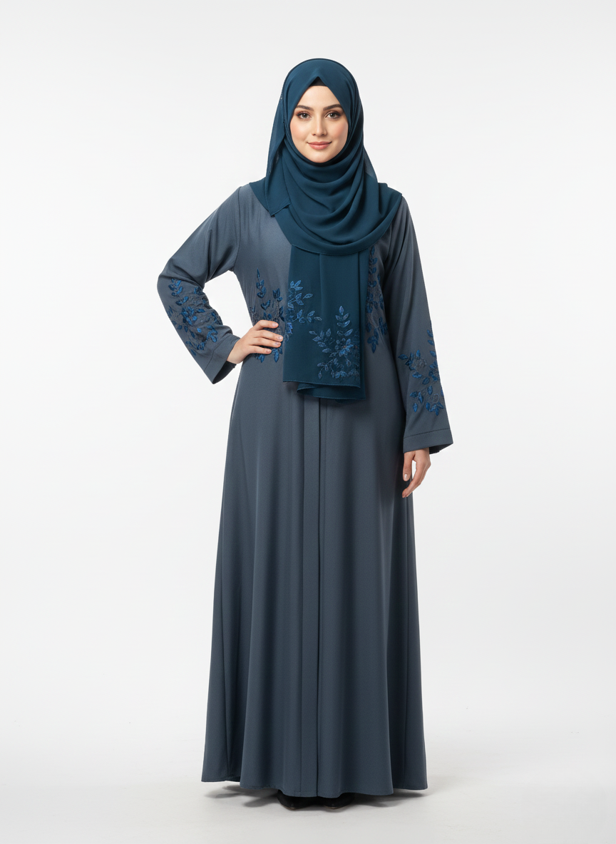 Gown f/o emb slvs (silk)