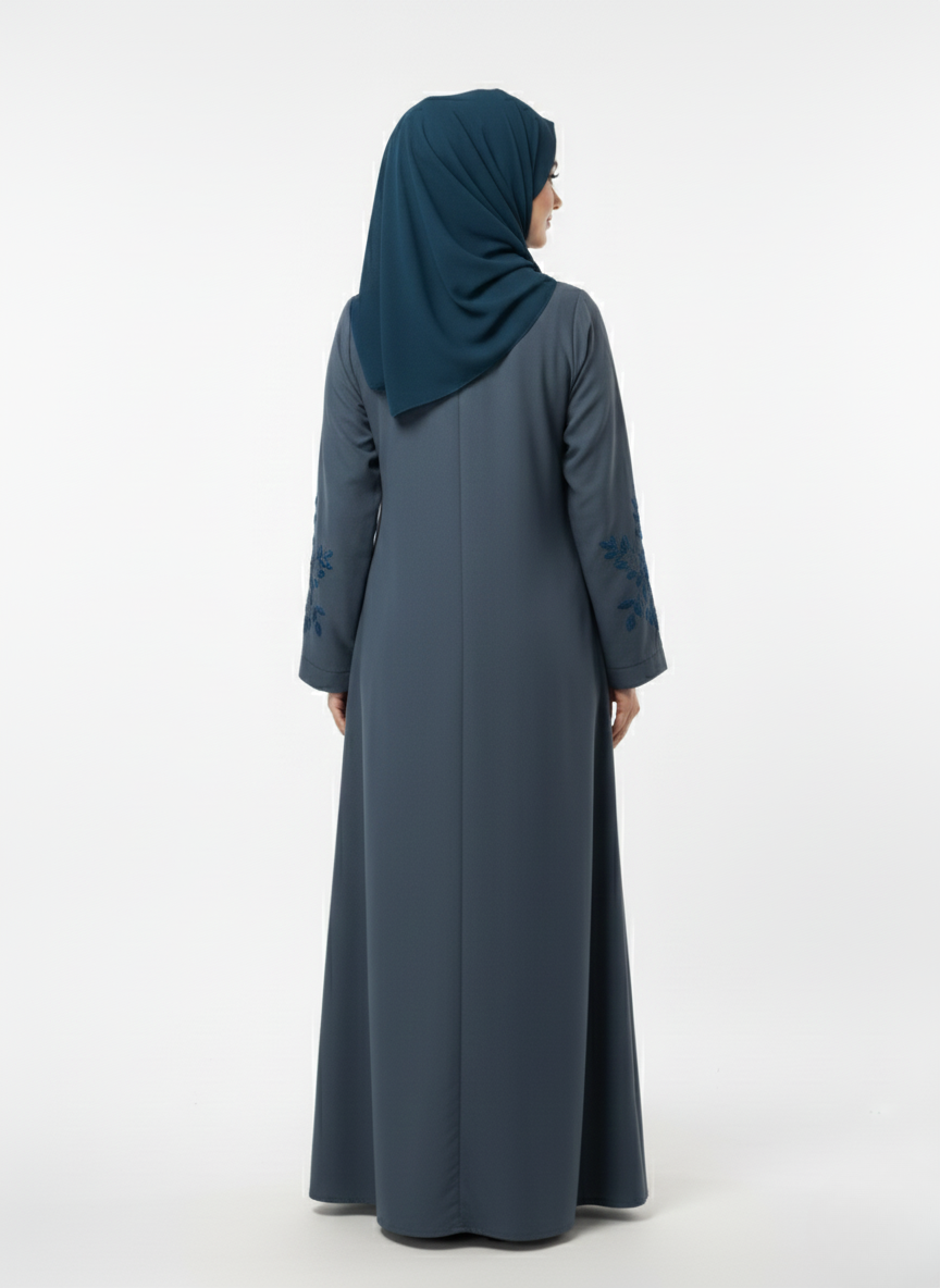 Gown f/o emb slvs (silk)