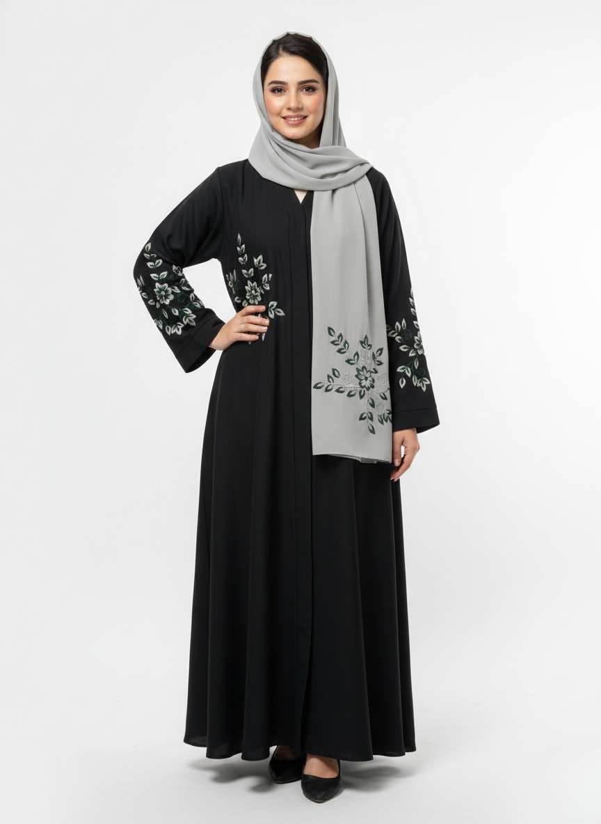 Gown f/o emb slvs (silk)