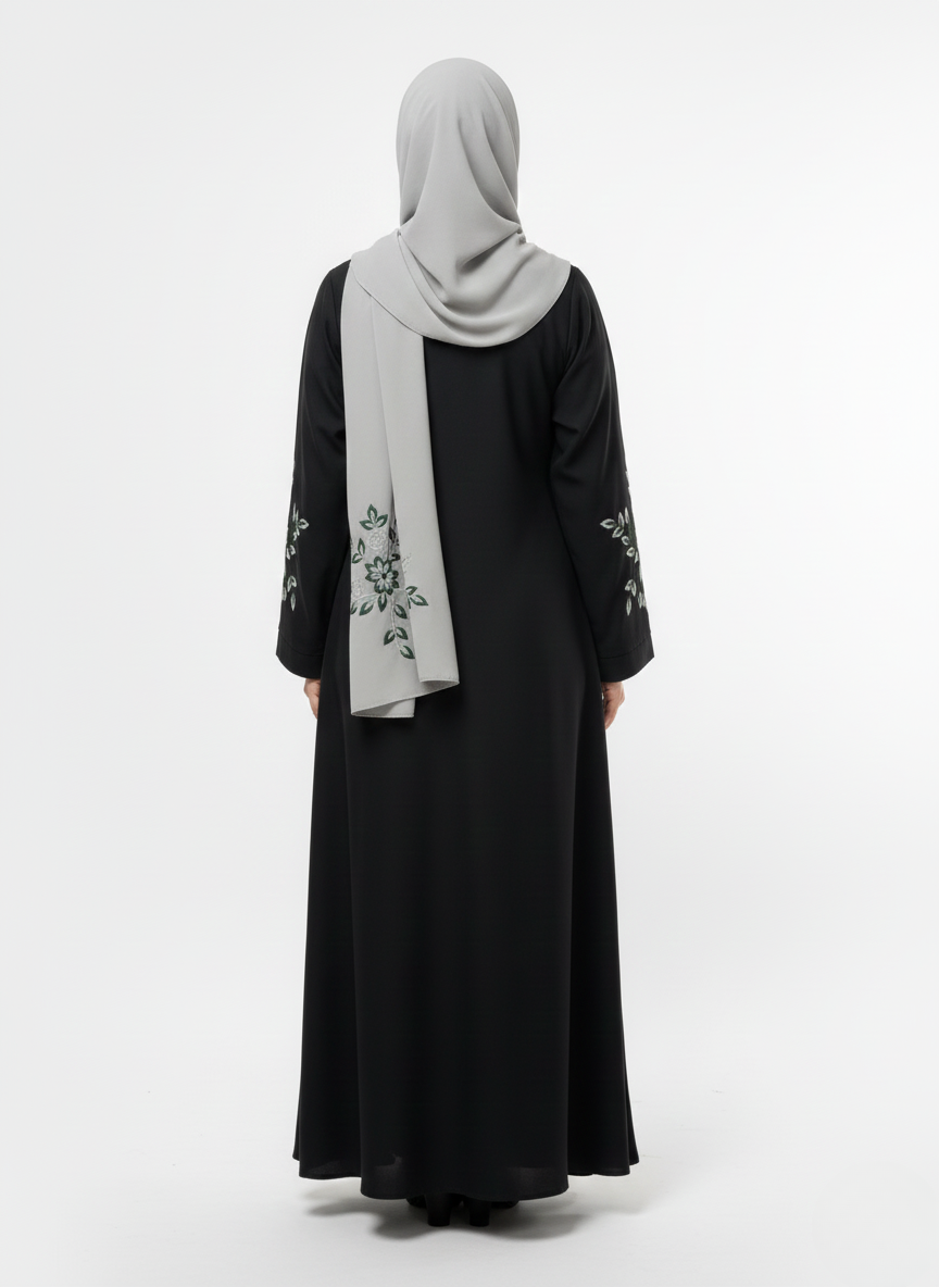 Gown f/o emb slvs (silk)