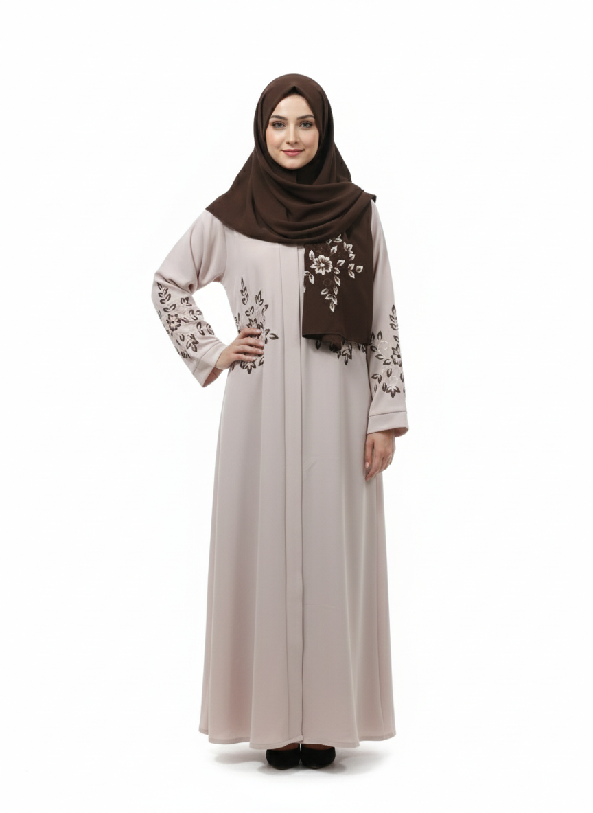 Gown f/o emb slvs (silk)