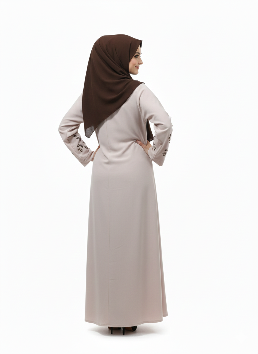 Gown f/o emb slvs (silk)