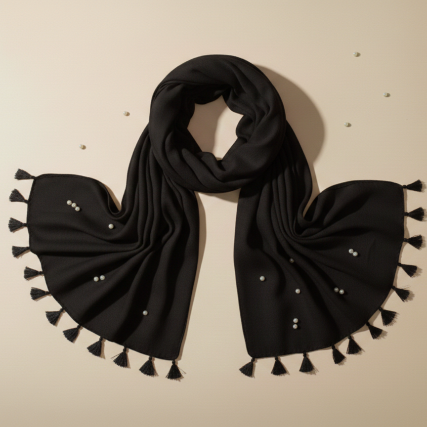 Stole khaddi plain tussle